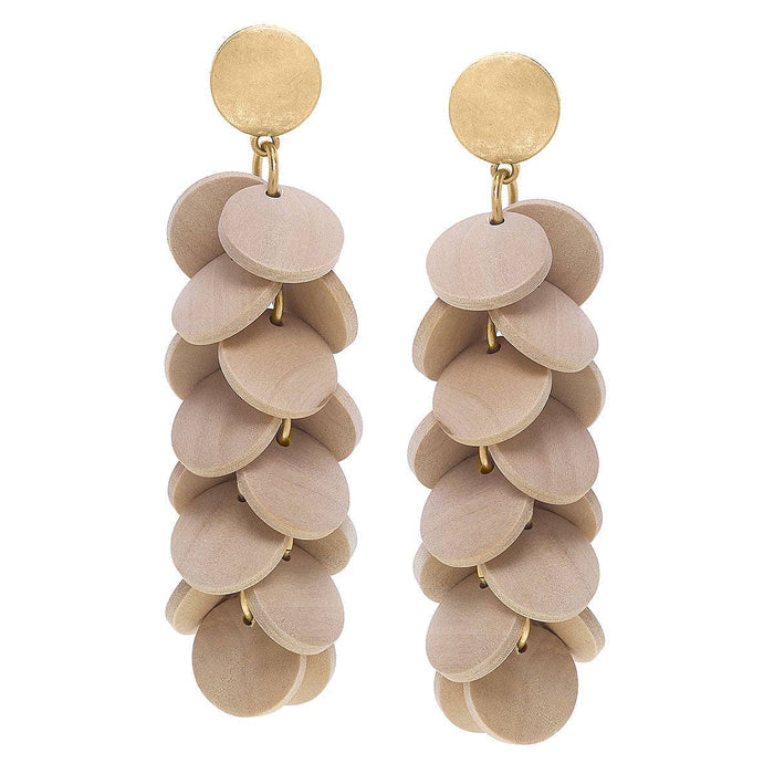 Wood Disc Statement Earrings