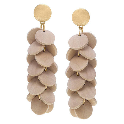 Wood Disc Statement Earrings