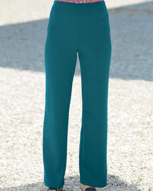 Wool Blend Pull on Trousers - Peacock - Country Collection