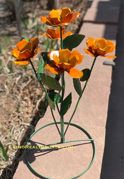 Yard Art Metal Flowers Sculpture 27"  MFLWRMM006