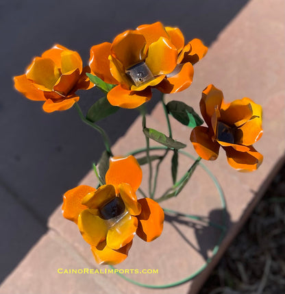 Yard Art Metal Flowers Sculpture 27"  MFLWRMM006