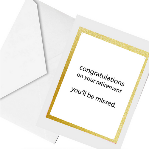 you'll be missed... retirement greeting card