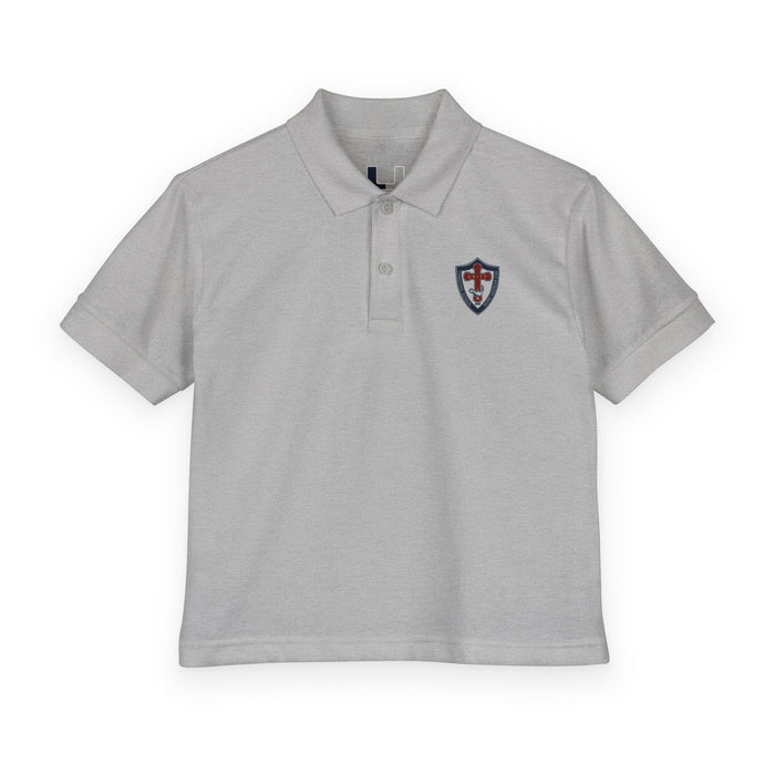 Youth Polo Shirt with Shield Crest Embroidery - School Uniform DryBlend