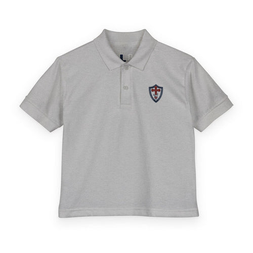 Youth Polo Shirt with Shield Crest Embroidery - School Uniform DryBlend