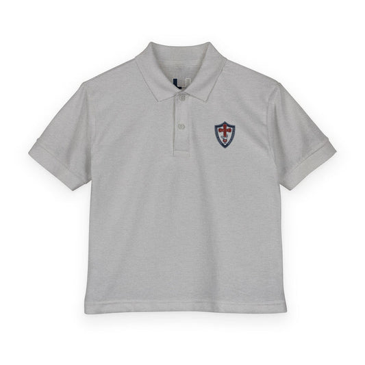 Youth Polo Shirt with Shield Crest Embroidery - School Uniform DryBlend