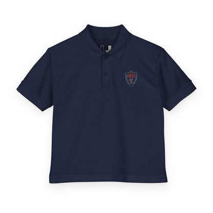 Youth Polo Shirt with Shield Crest Embroidery - School Uniform DryBlend