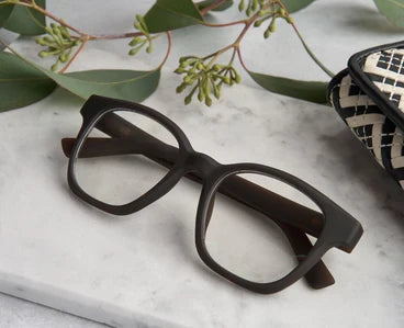 Zinnia Blue Light Reading Glasses by Peepers: Coffee