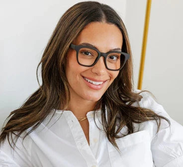 Zinnia Blue Light Reading Glasses by Peepers: Coffee